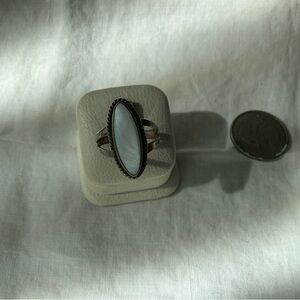 Silver Marquise Mother of Pearl Ring (C649)